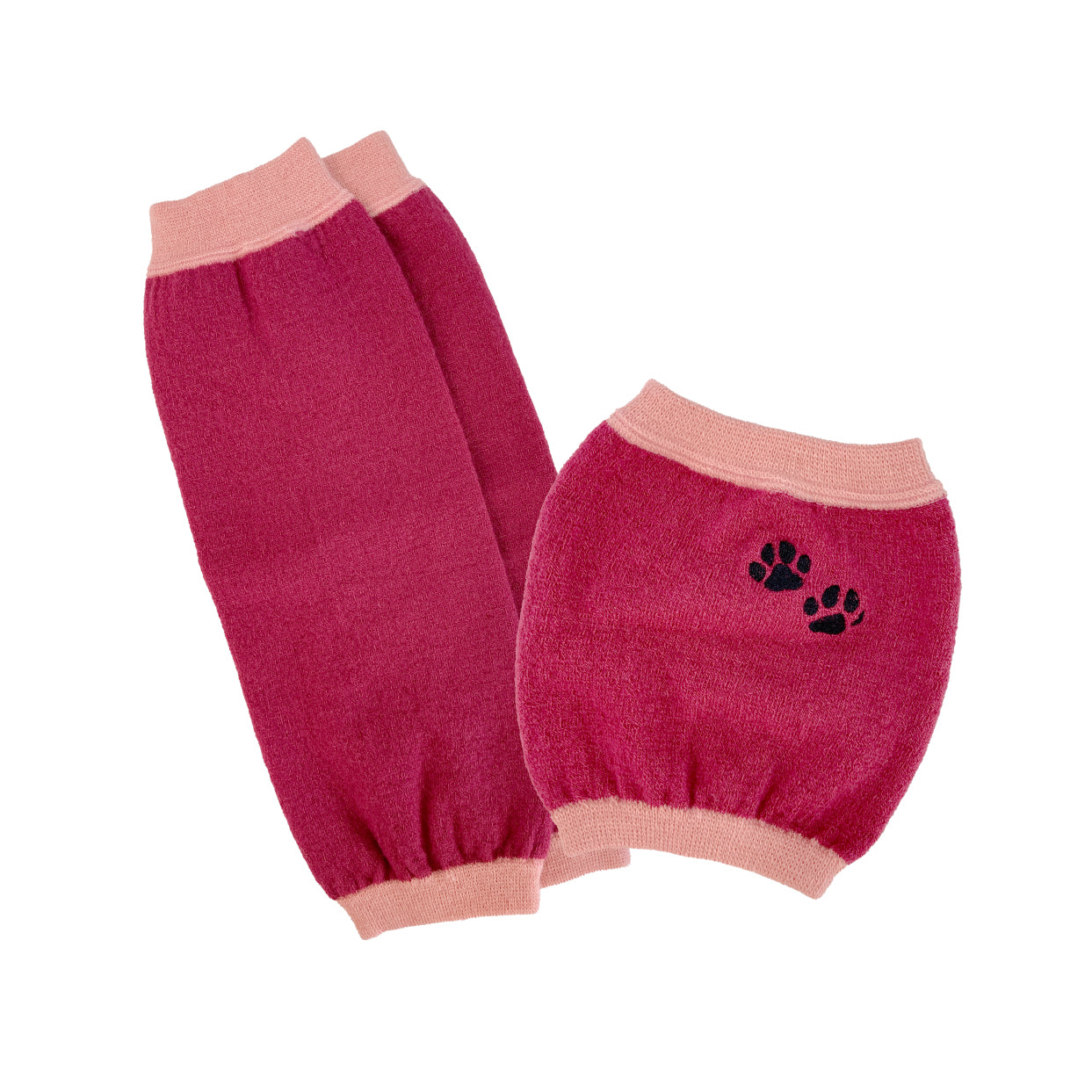 ニットで暖かいワンちゃん用腹巻&飼い主さん用ウォーマー