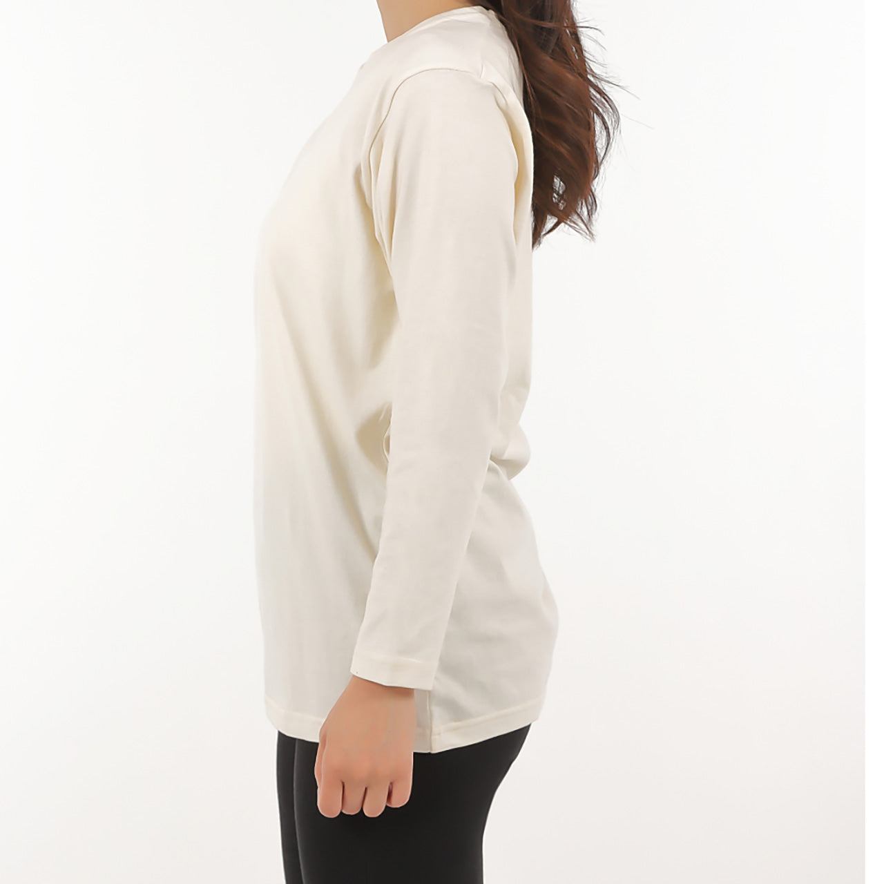 ゆったりオーガニックコットン ロングTシャツ-2枚セット(8805)