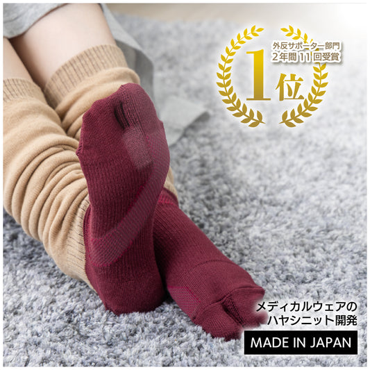 【モニター販売専用】冬用外反ソックス・ゆったりロング丈(8641)