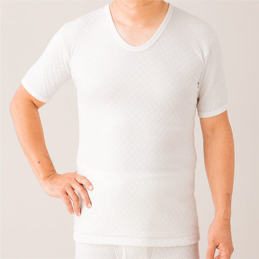 極上キルトインナー　男性用半袖シャツ(3302)