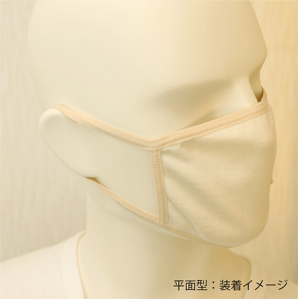 【花粉対策・肌トラブルに】日本製・オーガニックコットン布マスク(平面タイプ)
